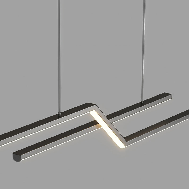 2 - Light Iron Kitchen Island Fixture LED Contemporary Ceiling Pendant