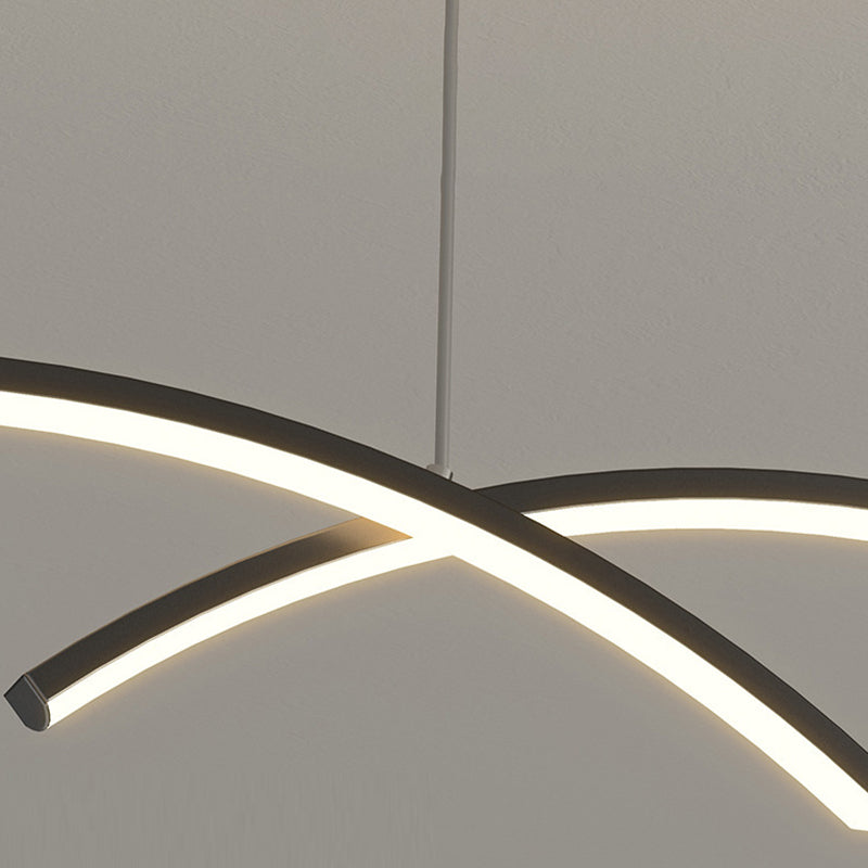 Linear 2 - Light Kitchen Light Fixture Contemporary Metal LED Ceiling Pendant Lighting