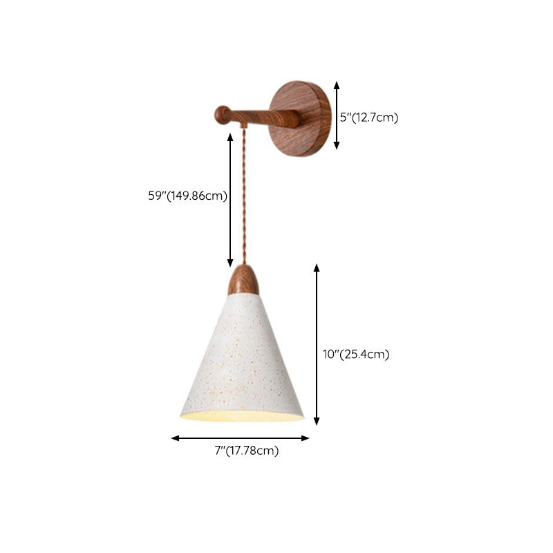 Contemporary Metal Wall Sconce Lighting Cone Shape Wall Lamp for Living Room