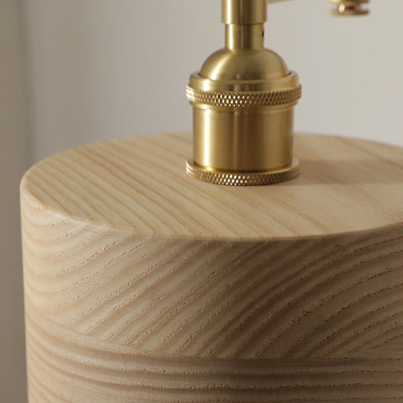 Contemporary Wood Wall Sconce Lighting Cylinder Shape Wall Lamp for Bedroom