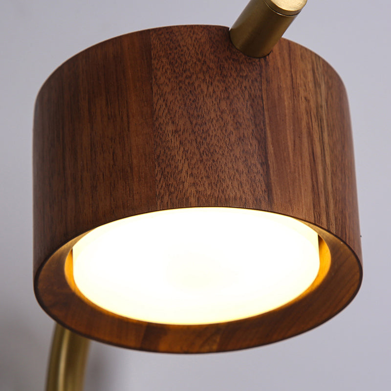 Contemporary Wood Wall Mounted Lighting Cylinder Shape Wall Lamp for Bedroom