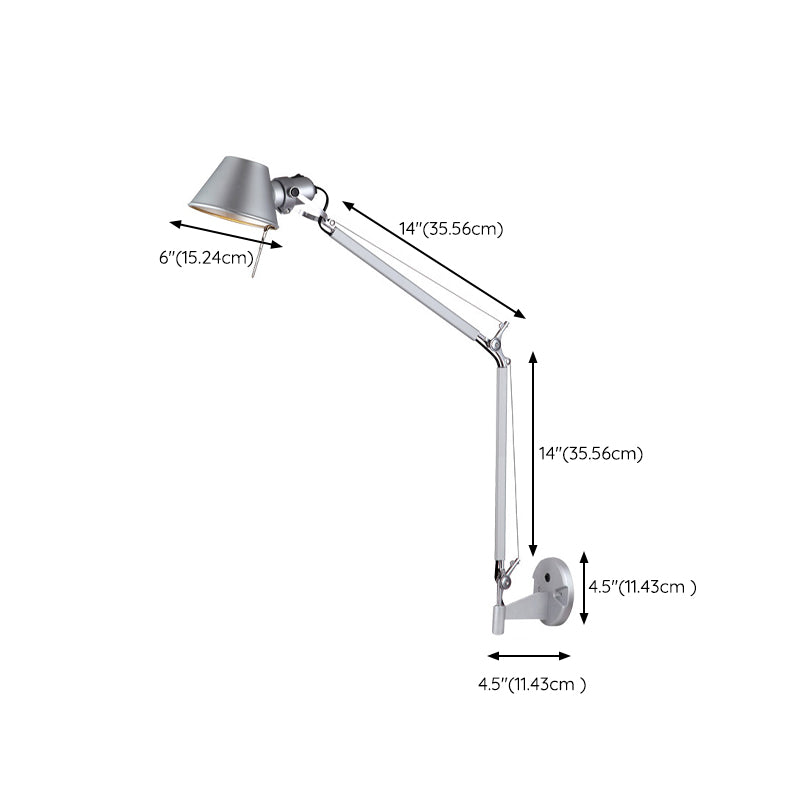 Modern Wall Sconce Linear Shape Vanity Lamp with Metal Shade in Silver for Bathroom