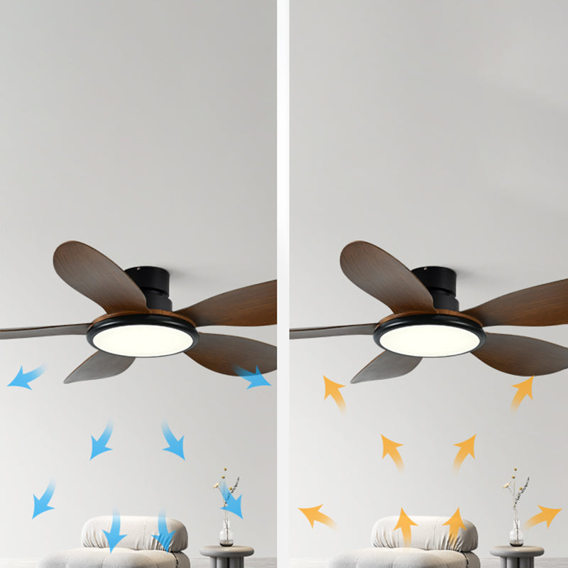 Contemporary LED Ceiling Fan Lamp 5-Blade Fan Lighting for Living Room