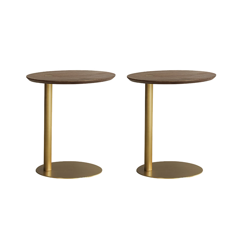 19" Wide Contemporary Corner Table Round Pedestal Side Table