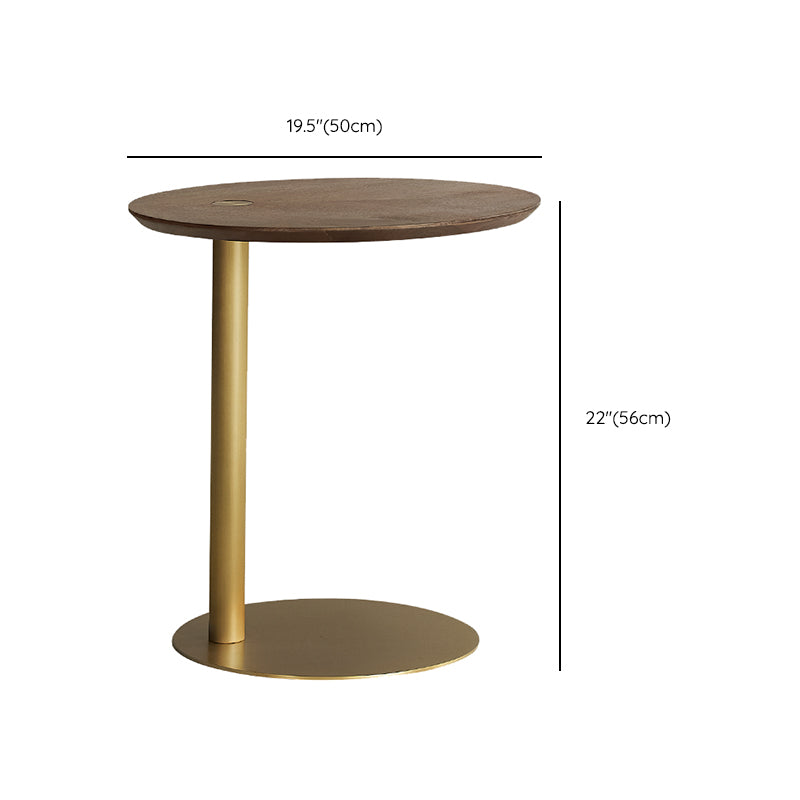19" Wide Contemporary Corner Table Round Pedestal Side Table