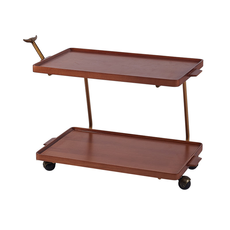 Contemporary Corner Table Rectangular Wood Side Table with Storage