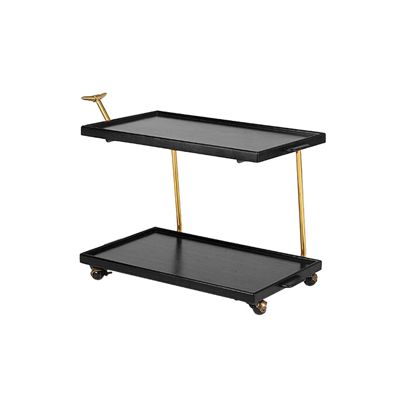 Contemporary Corner Table Rectangular Wood Side Table with Storage