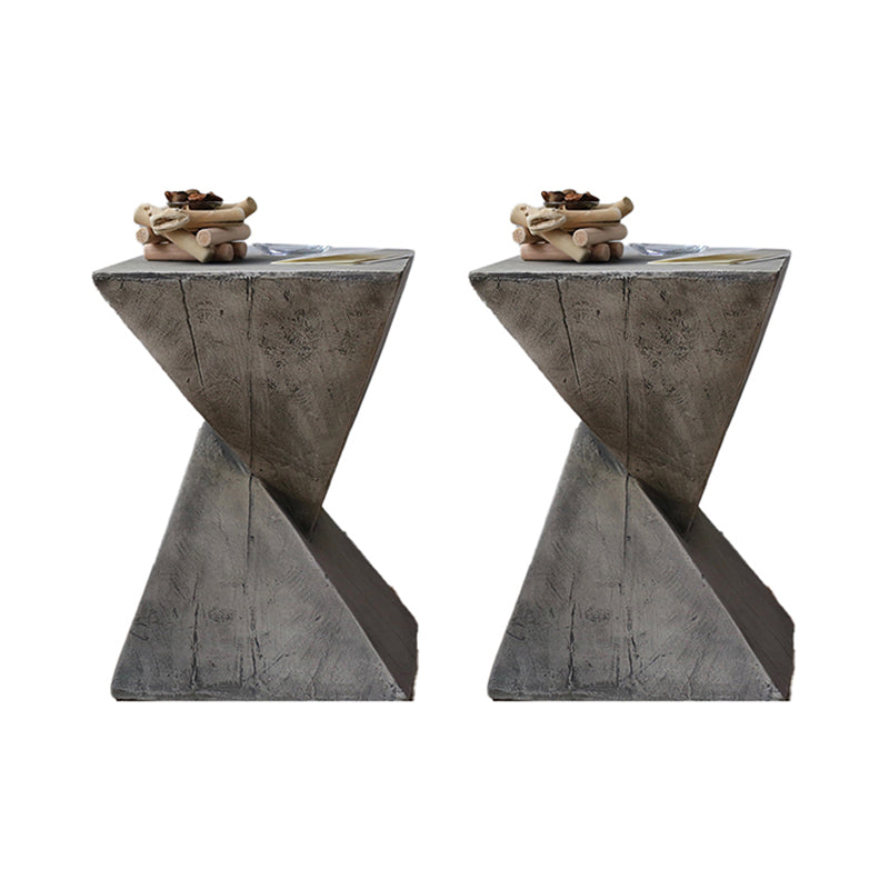 12" Wide Contemporary Corner Table Square Wood Distressed Side Table