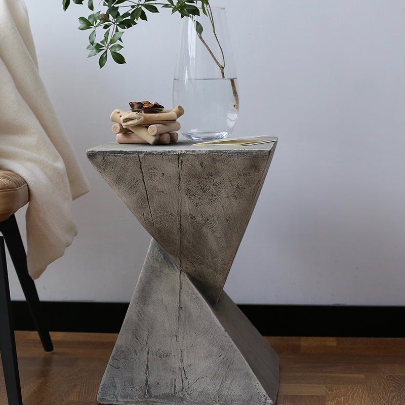 12" Wide Contemporary Corner Table Square Wood Distressed Side Table