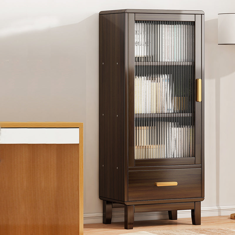Modern Brown Accent Cabinet with Acrylic Doors Rectangle Cabinet