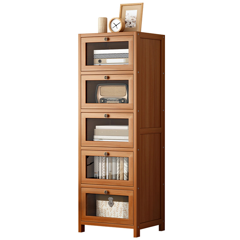 Modern Brown Accent Cabinet with Acrylic Doors Rectangle Cabinet