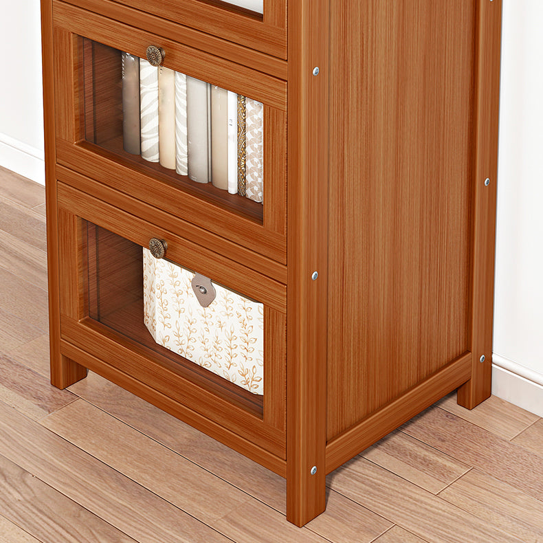 Modern Brown Accent Cabinet with Acrylic Doors Rectangle Cabinet