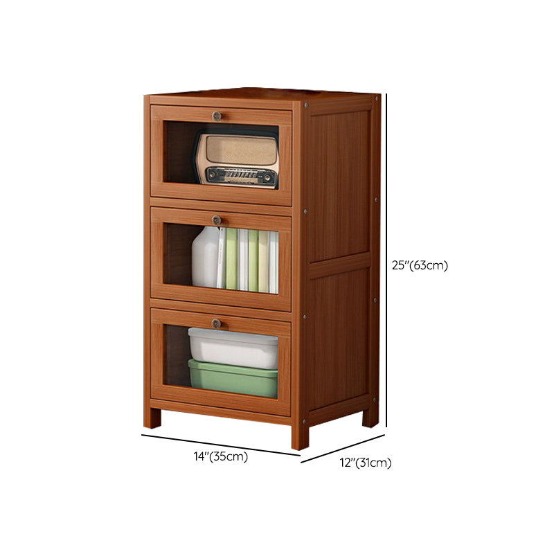 Modern Brown Accent Cabinet with Acrylic Doors Rectangle Cabinet