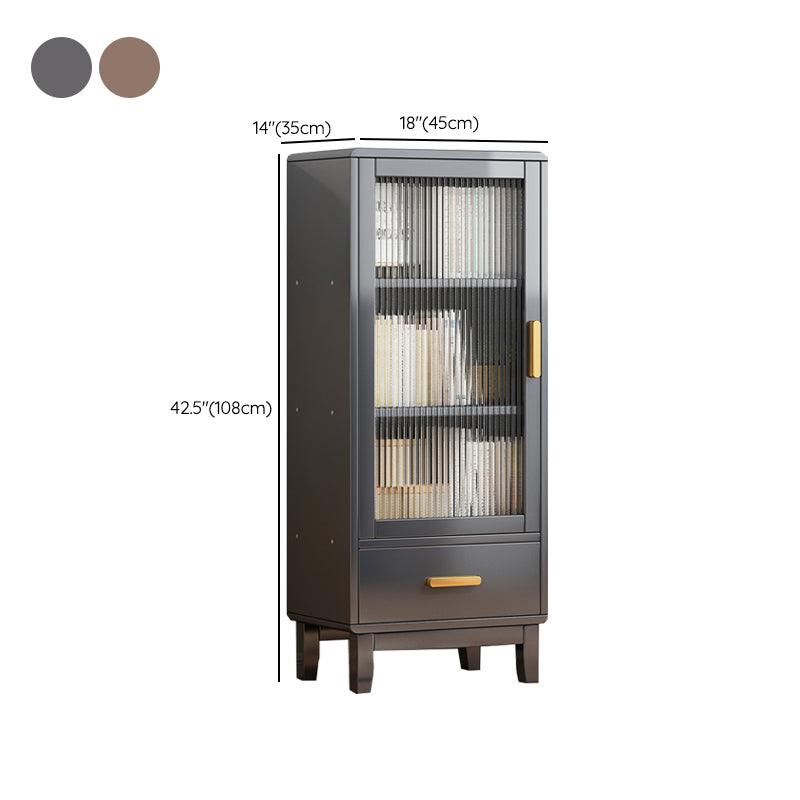 Modern Brown Accent Cabinet with Acrylic Doors Rectangle Cabinet