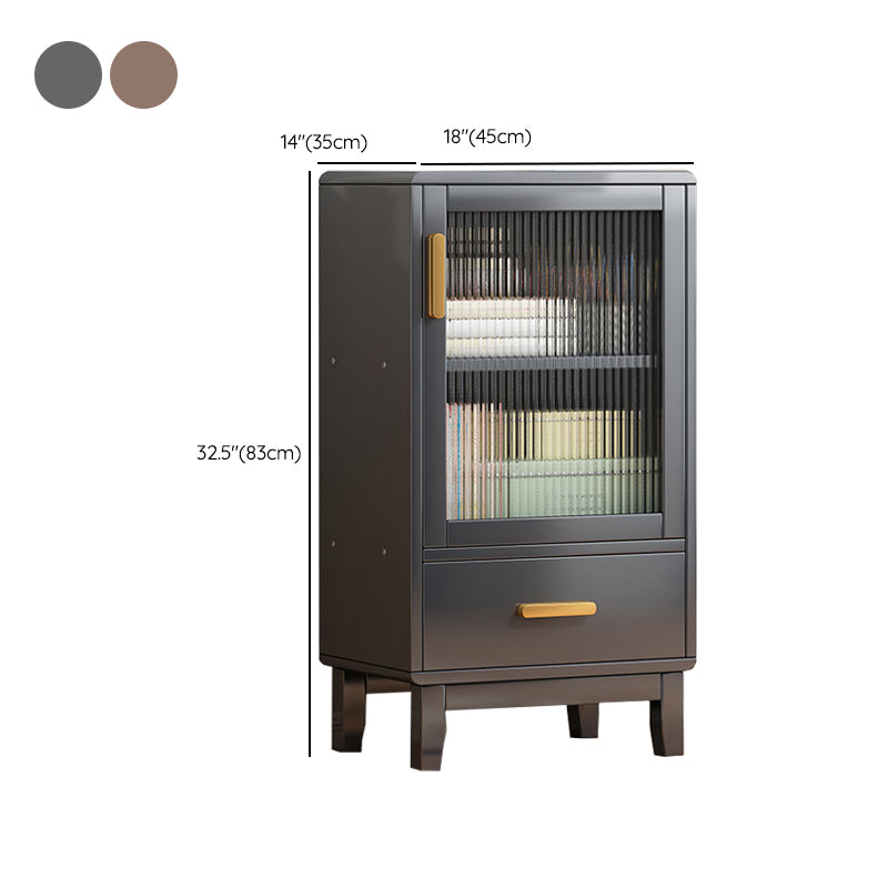 Modern Brown Accent Cabinet with Acrylic Doors Rectangle Cabinet