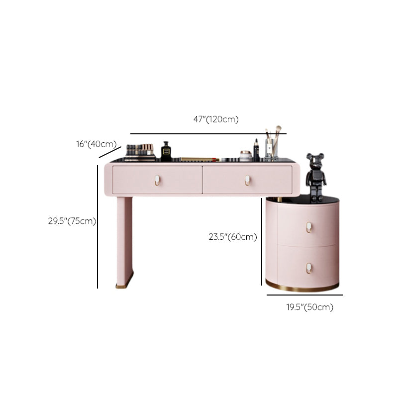 Light Glass Top Makeup Vanity Desk Storage Box Makeup Vanity Set