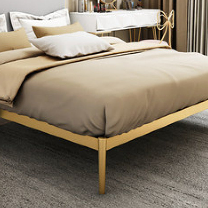 Modern Metal Platform Bed Standard Bed with Upholstered Headboard