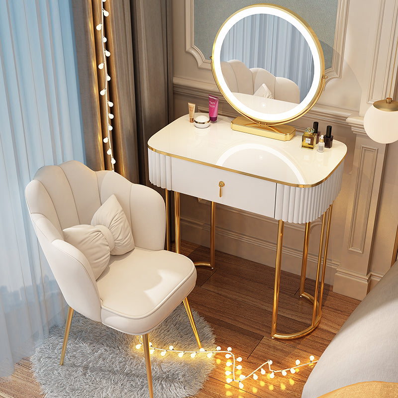 Storage Makeup Vanity Desk Bedroom Dressing Table Stool Set with Drawer