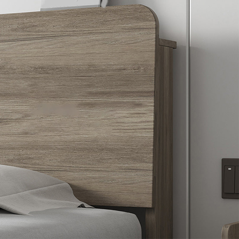 Modern Solid Wood Headboard Standard Bed Mattress Included Bed Frame with Custom Legs