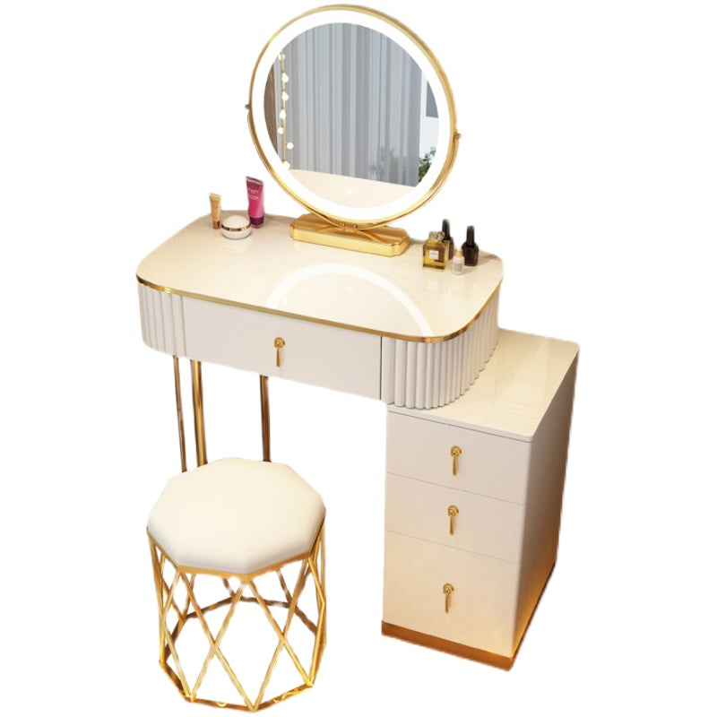 Solid Wood Makeup Vanity Desk Lighted Mirror Makeup Vanity Set