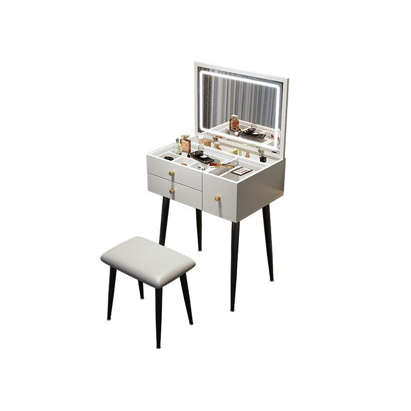 Glam Mirrored Glass Vanity Desk 3 Drawer Vanity Dressing Table