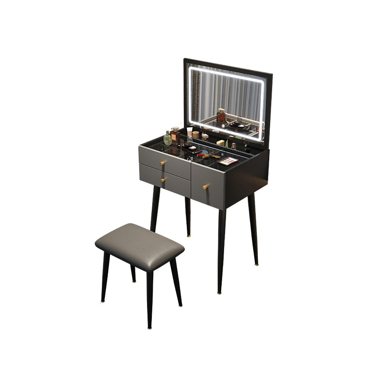 Glam Mirrored Glass Vanity Desk 3 Drawer Vanity Dressing Table