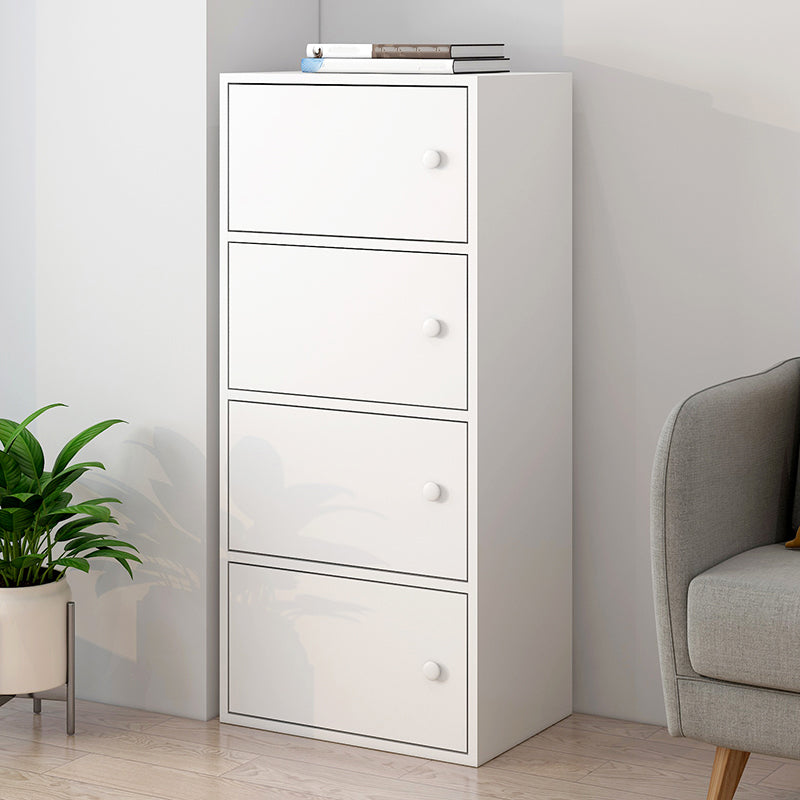 Minimalistic Rectangle Storage Cabinet with Wooden Knobs Doors