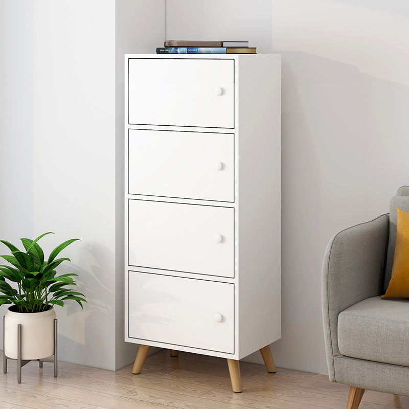 Minimalistic Rectangle Storage Cabinet with Wooden Knobs Doors