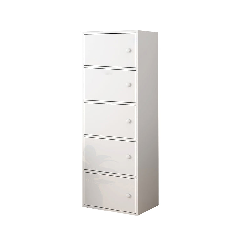 Minimalistic Rectangle Storage Cabinet with Wooden Knobs Doors