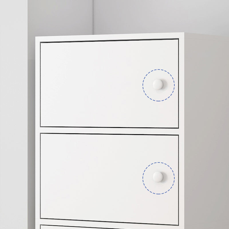 Minimalistic Rectangle Storage Cabinet with Wooden Knobs Doors