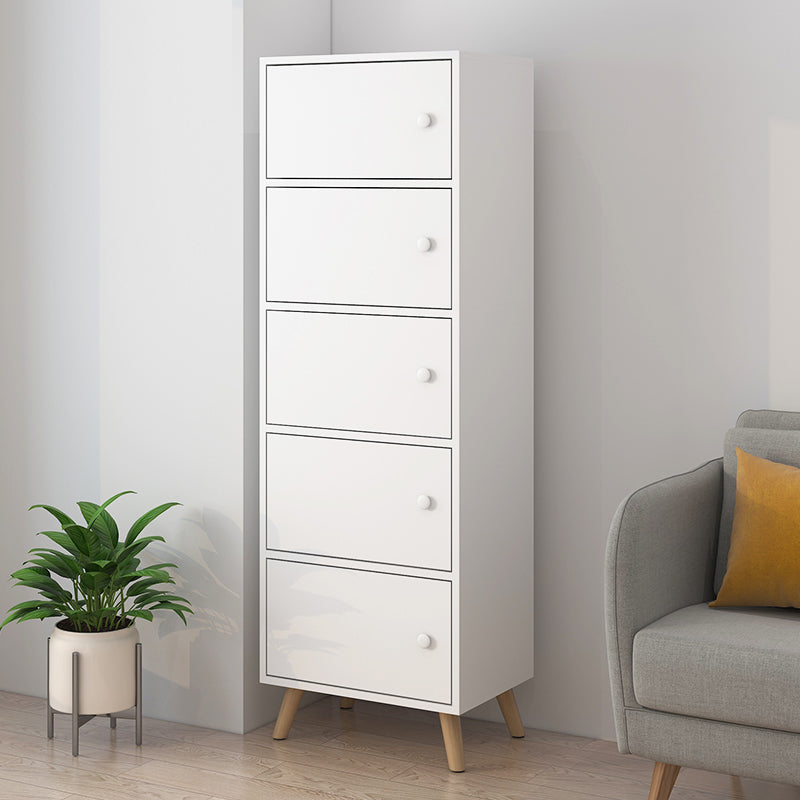 Minimalistic Rectangle Storage Cabinet with Wooden Knobs Doors