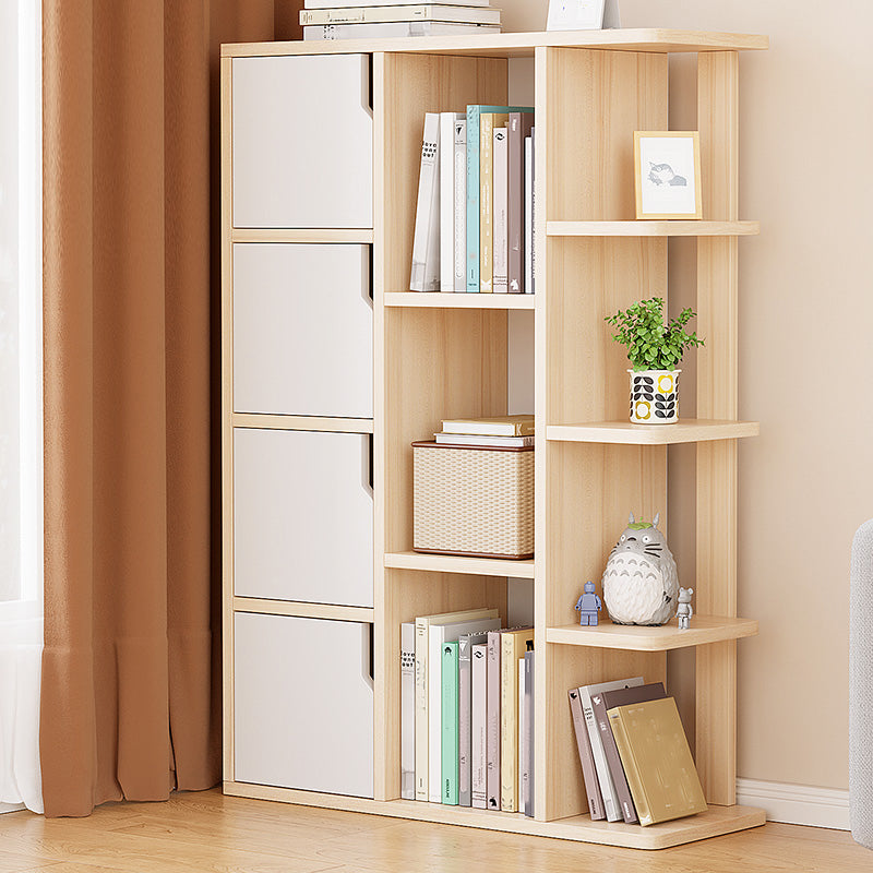 Minimalistic Rectangle Storage Cabinet with Wooden Knobs Doors