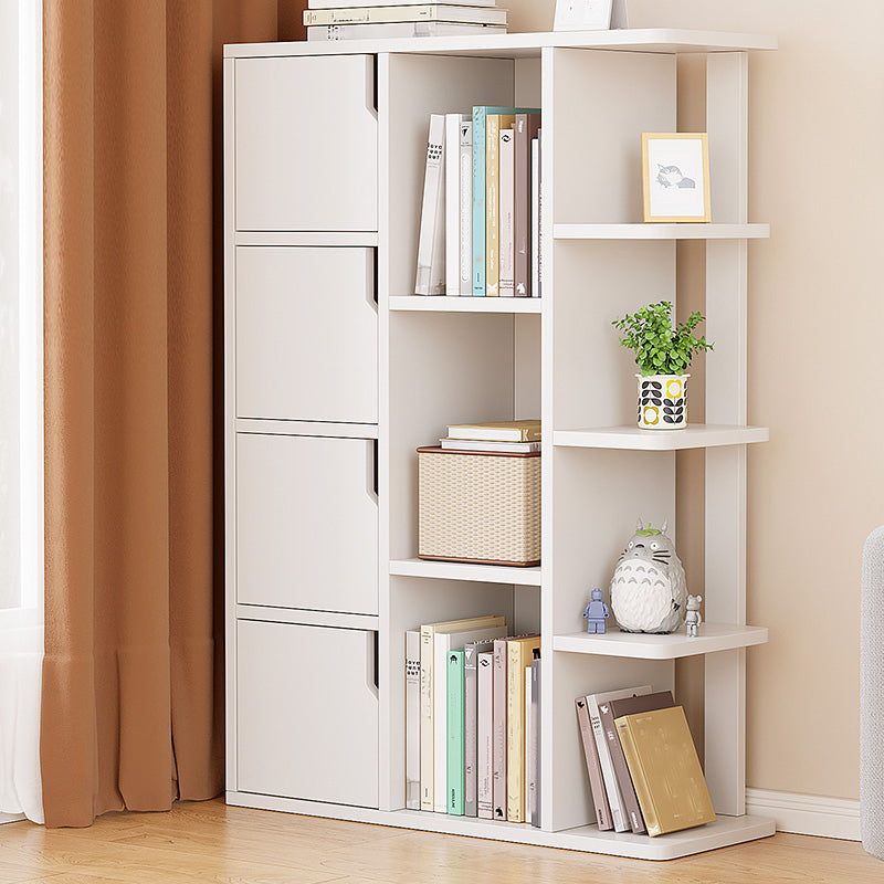 Minimalistic Rectangle Storage Cabinet with Wooden Knobs Doors