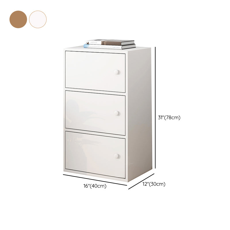 Minimalistic Rectangle Storage Cabinet with Wooden Knobs Doors