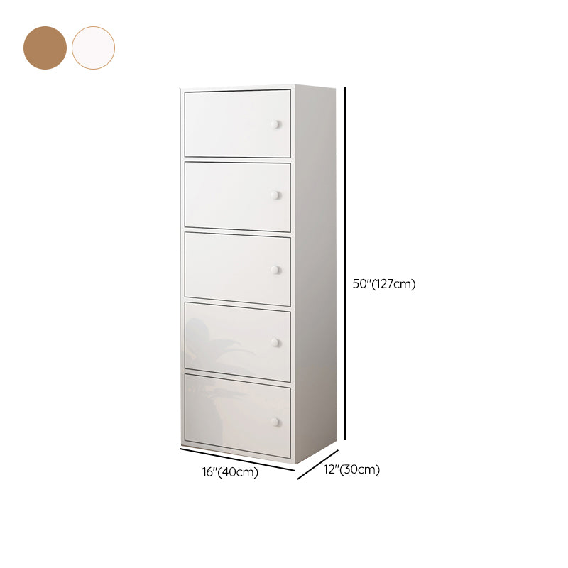 Minimalistic Rectangle Storage Cabinet with Wooden Knobs Doors