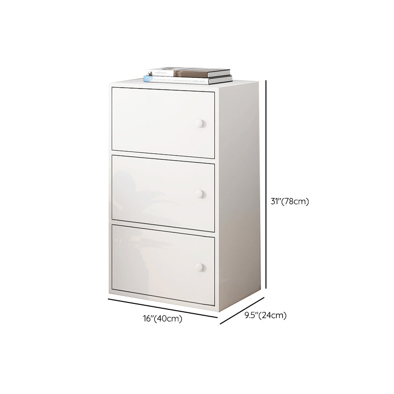 Minimalistic Rectangle Storage Cabinet with Wooden Knobs Doors