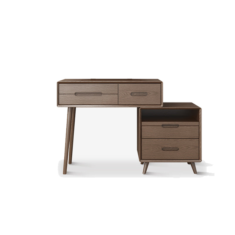 Solid Wood Makeup Vanity Desk Storage Box Makeup Vanity Set with Drawer