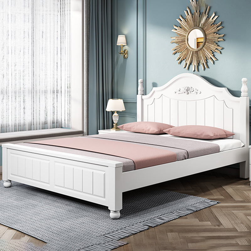 Contemporary Solid Color Slat Bed Arched Bed With Custom Wood Legs