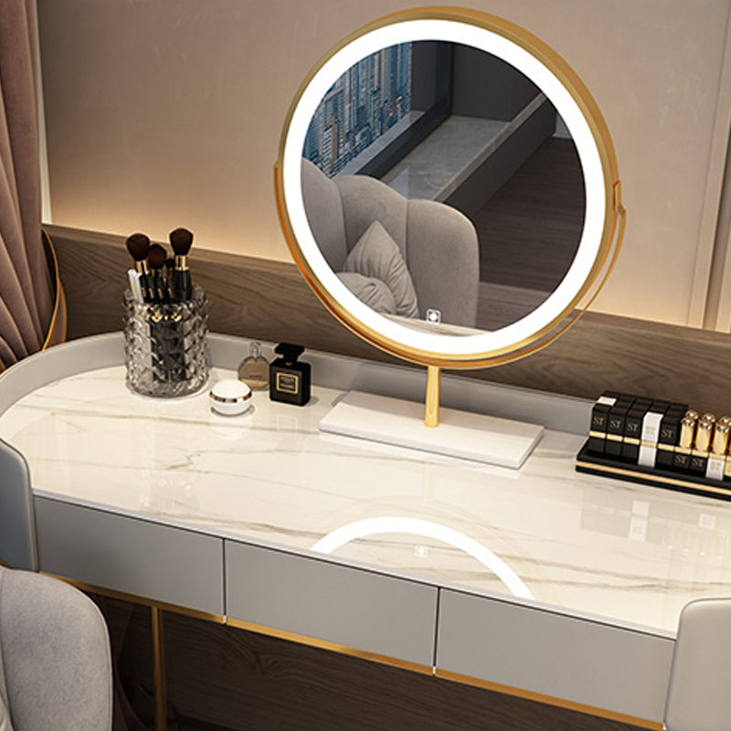 Standing Makeup Vanity Desk Lighted Mirror Makeup Vanity Set with Drawer