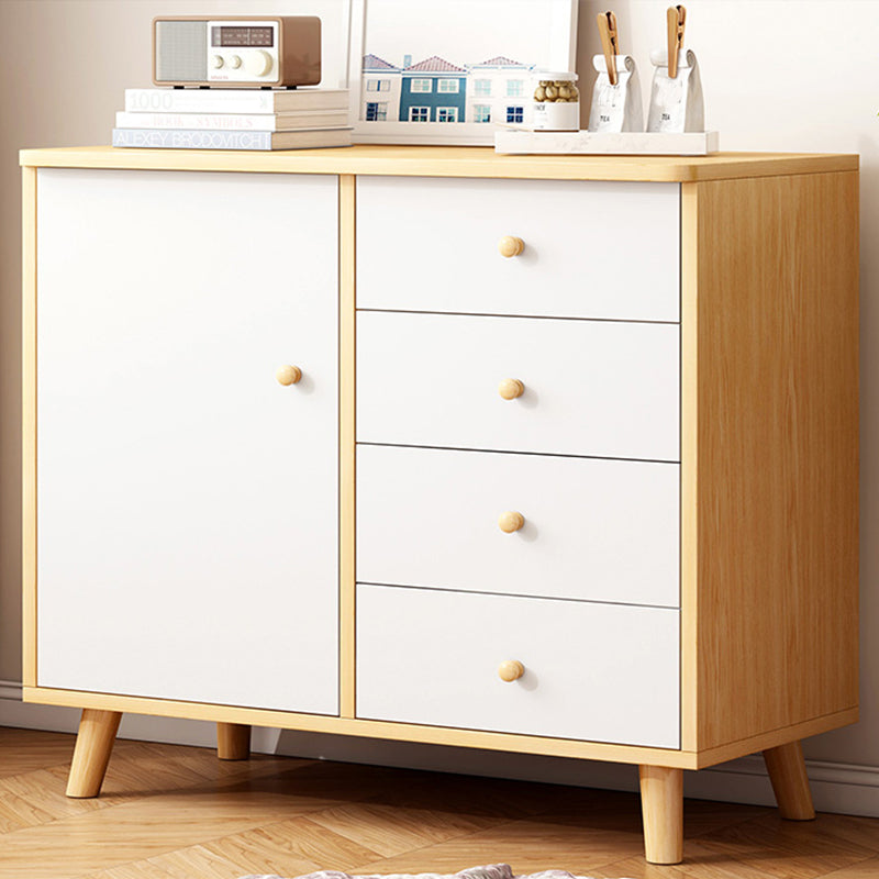 Minimalist Wooden Accent Cabinet Bar Pulls Handle Design Storage Cabinet
