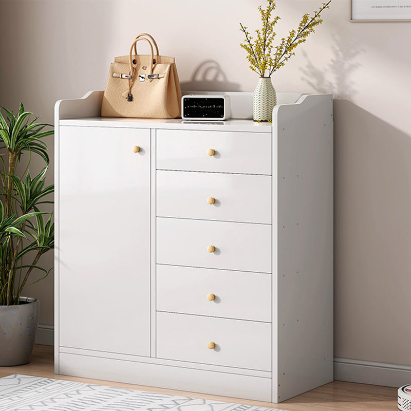 Minimalist Wooden Accent Cabinet Bar Pulls Handle Design Storage Cabinet