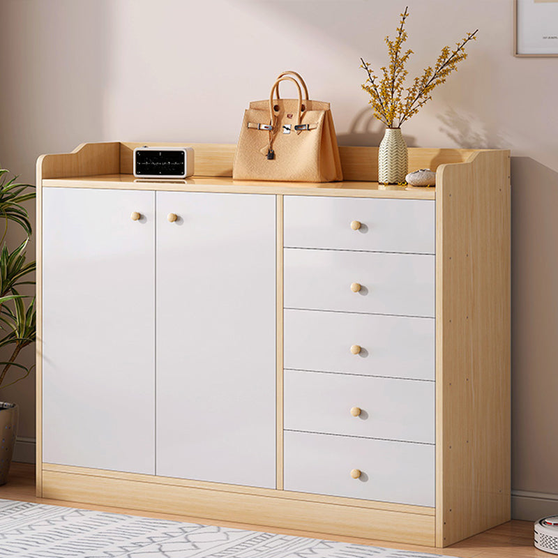 Minimalist Wooden Accent Cabinet Bar Pulls Handle Design Storage Cabinet