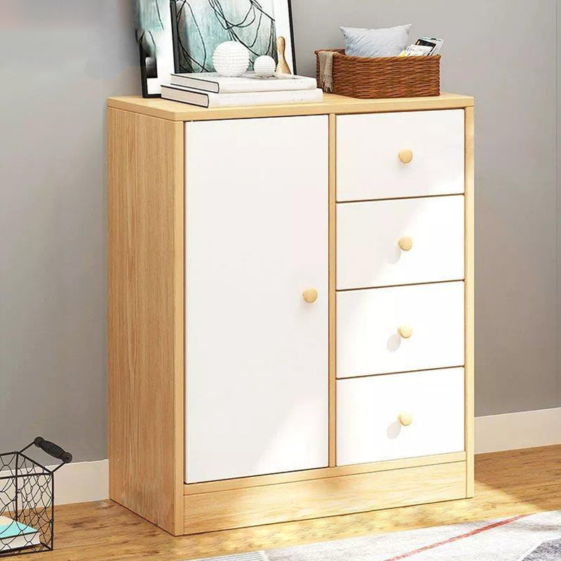 Minimalist Wooden Accent Cabinet Bar Pulls Handle Design Storage Cabinet