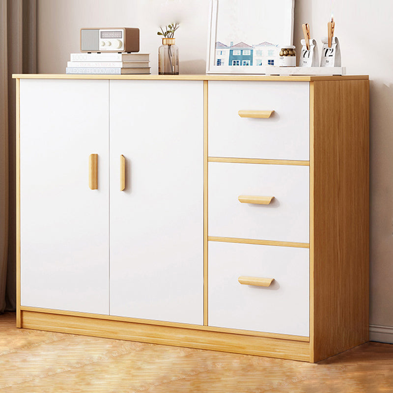 Minimalist Wooden Accent Cabinet Bar Pulls Handle Design Storage Cabinet