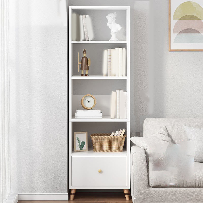 Wooden Accent Cabinet Grooves Handle Design Storage Cabinet with Drawer