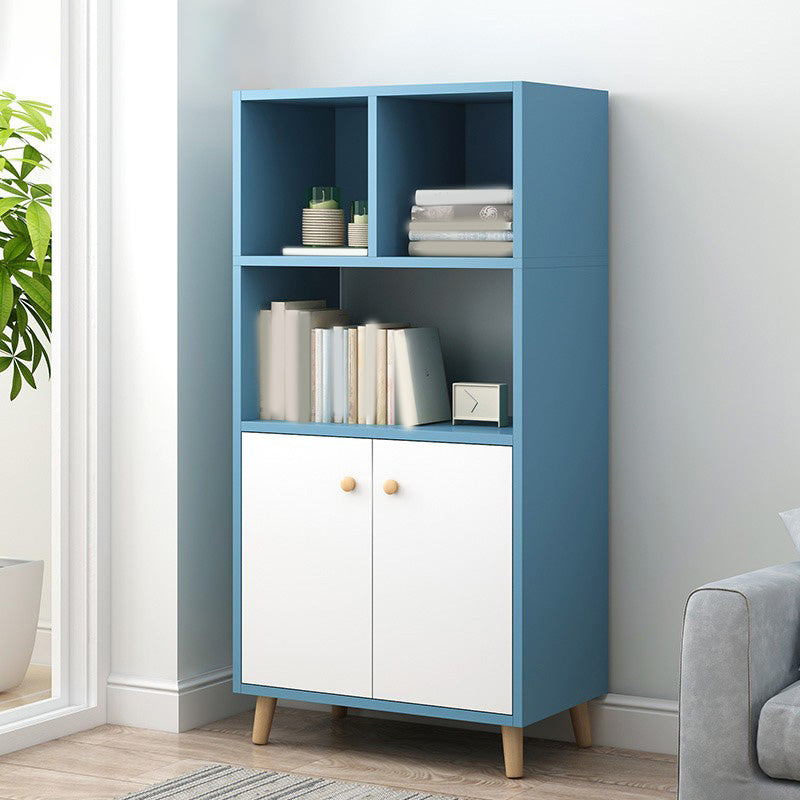 Wooden Accent Cabinet Grooves Handle Design Storage Cabinet with Drawer