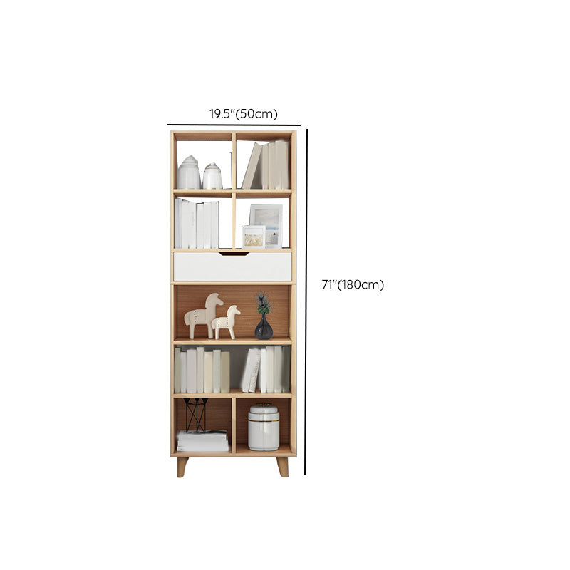 Wooden Accent Cabinet Grooves Handle Design Storage Cabinet with Drawer