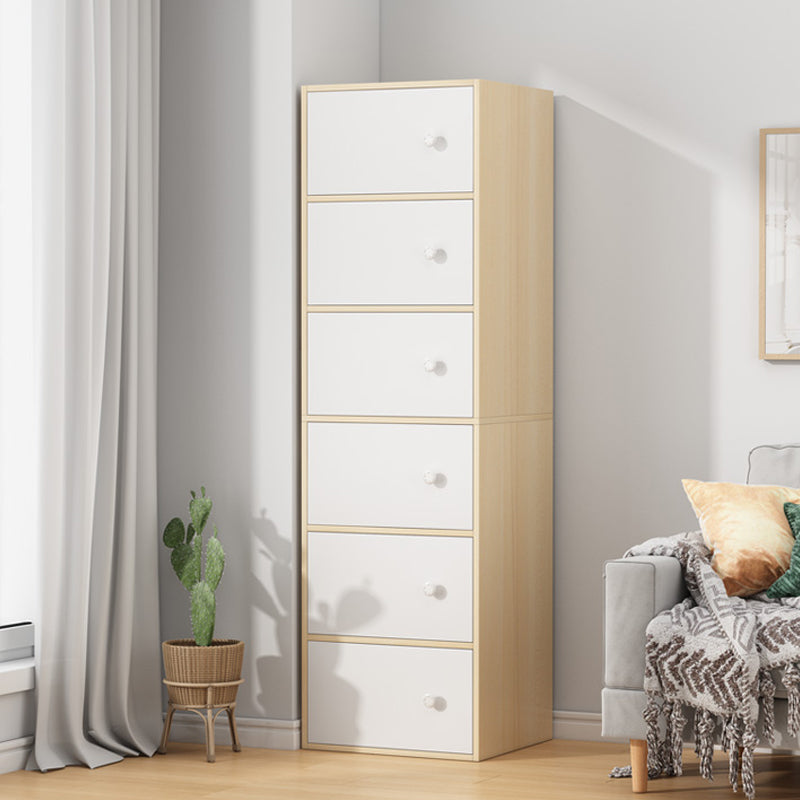 Minimalist Wooden Accent Cabinet Rectangle Storage Cabinet with Drawer