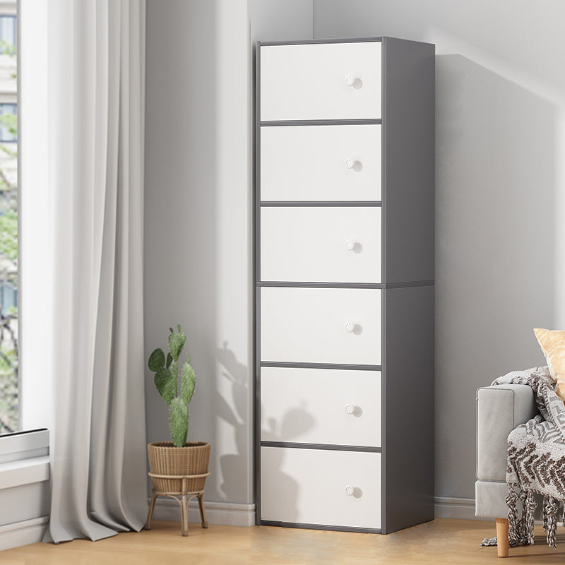 Minimalist Wooden Accent Cabinet Rectangle Storage Cabinet with Drawer