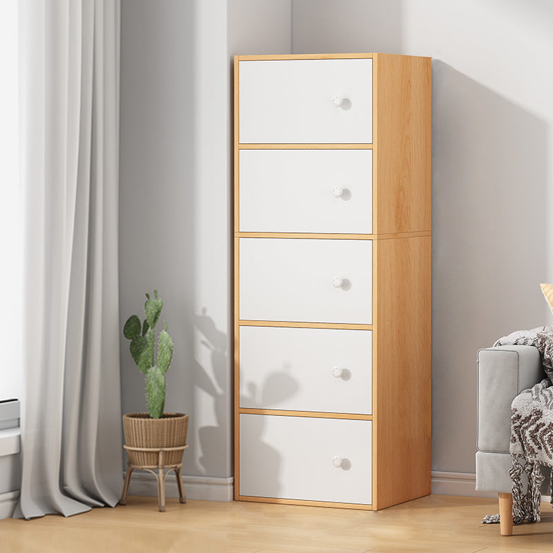 Minimalist Wooden Accent Cabinet Rectangle Storage Cabinet with Drawer